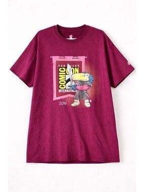 San Diego Comic Con 2016 Graphic Tee XL Hanes Tagless Burgundy T Shirt